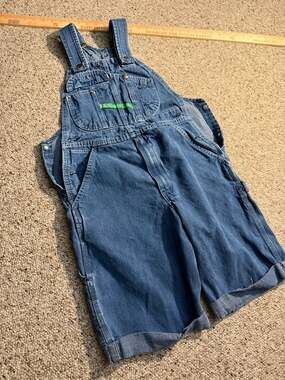Vintage Key Imperial Denim Bib Overalls 30x30 Workwear Carpenter Cut Off Shorts